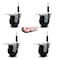 Service Caster 3.5'' Hard Rubber Swivel 3/4'' Expanding Stem Caster Set Total Lock Brake, 4PK SCC-EXTTL20S3514-HRS-34-4 - alternate 4